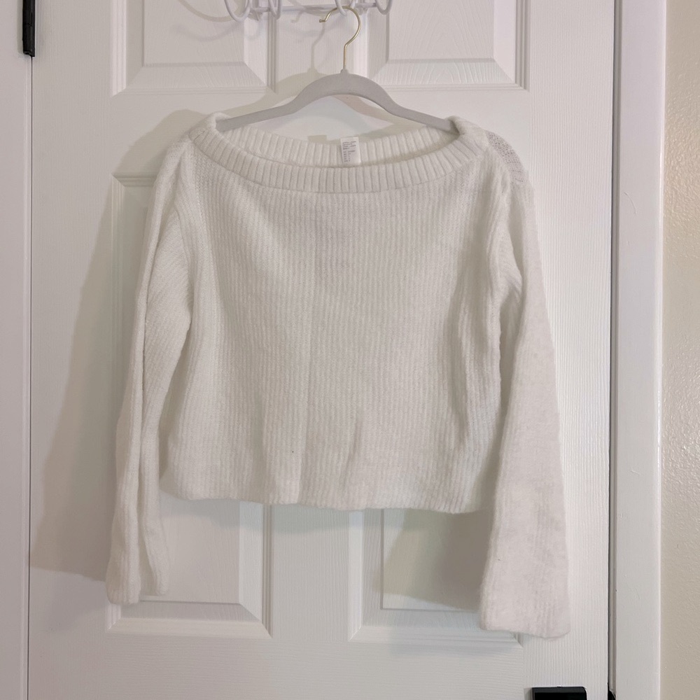 H&M Off-the-Shoulder Cream Sweater